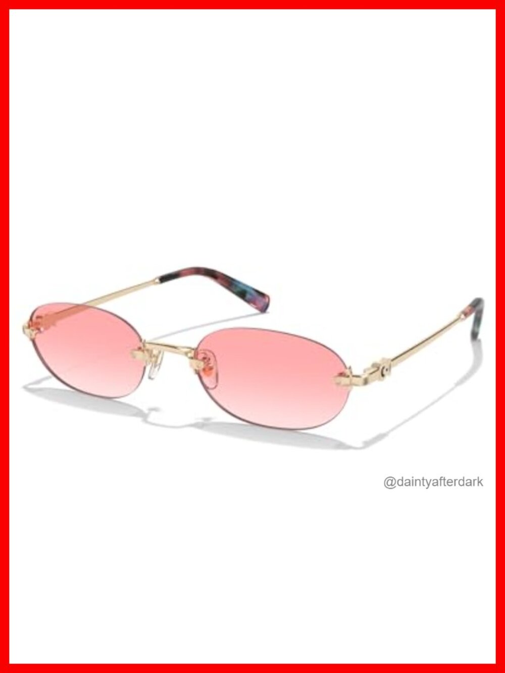 Rimless Oval Sunglasses UV400 Protection Lightweight Non Slip for Driving Hiking